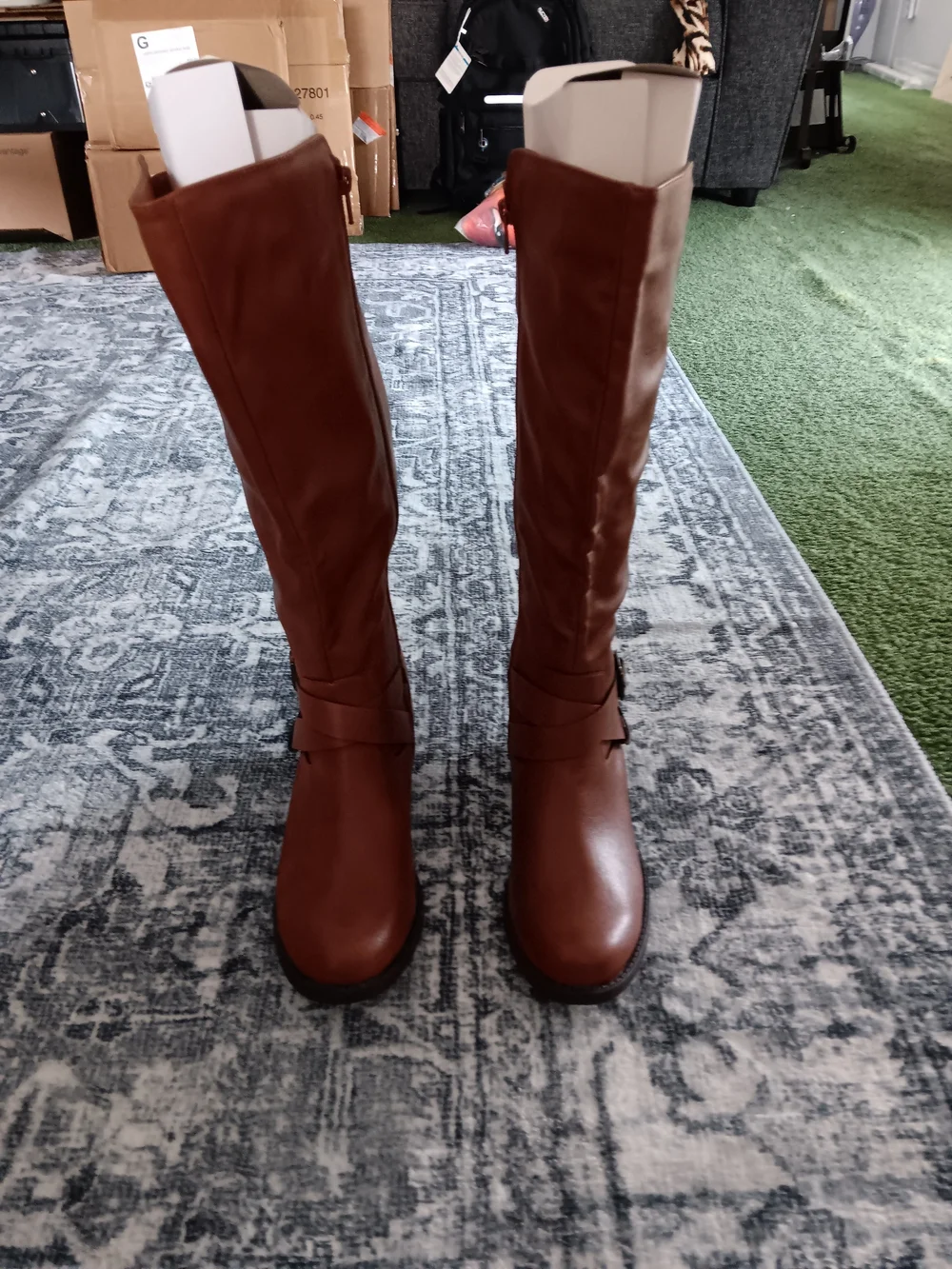 Women's Tall Brown Leather Riding Boots Style & Co Size 7